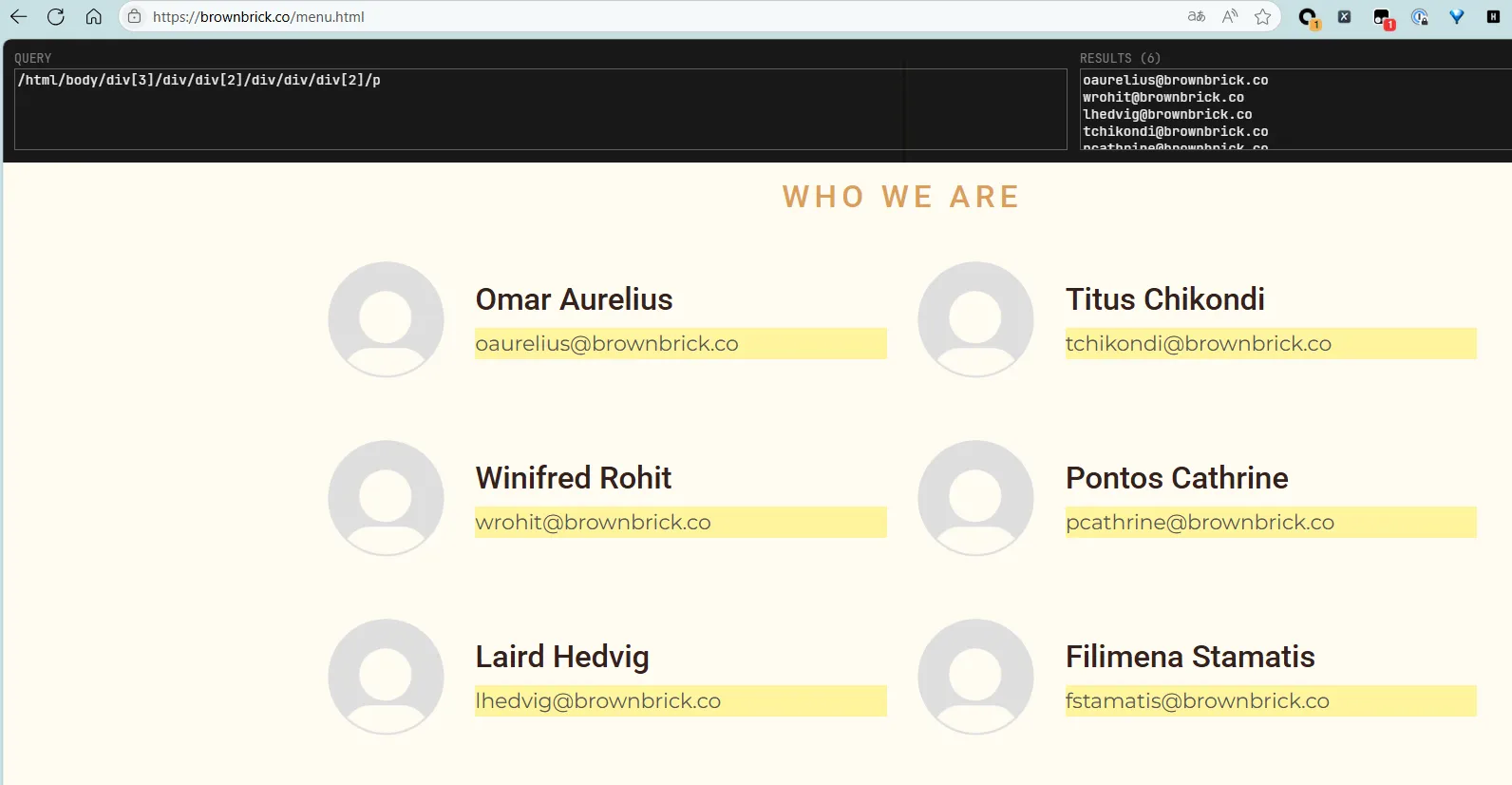 使用xpath helper提取邮箱